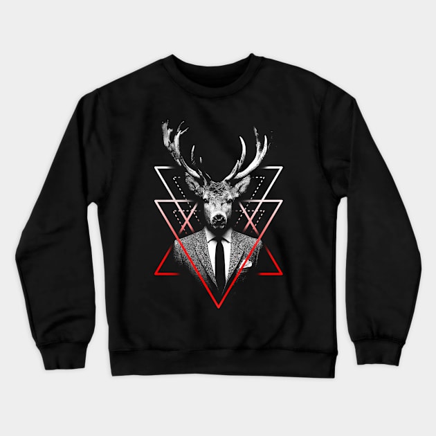 Esoteric Deer Crewneck Sweatshirt by Meca-artwork